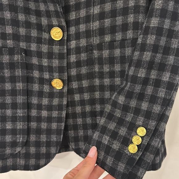 Smythe Charcoal Grey Gingham Checkered Blazer - Picture 3 of 5